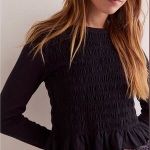 We the Free Slyvie Top- Smocked Long Sleeve